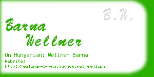 barna wellner business card
